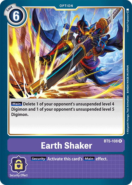 (108) Digimon TCG Battle Of Omni Single: Earth Shaker (BT5-108) Rare