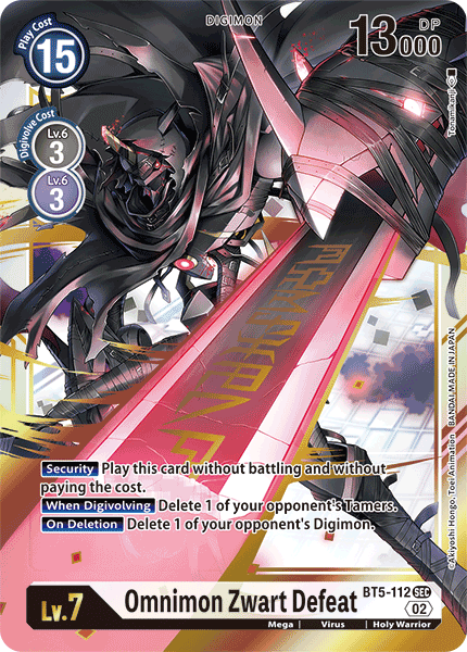 (BT5-112) Digimon TCG Resurgence Booster Single: Omnimon Zwart Defeat (BT5-112) Secret Rare
