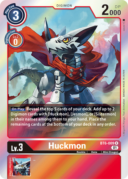 (009) Digimon TCG Double Diamond Single: Huckmon (BT6-009) Rare