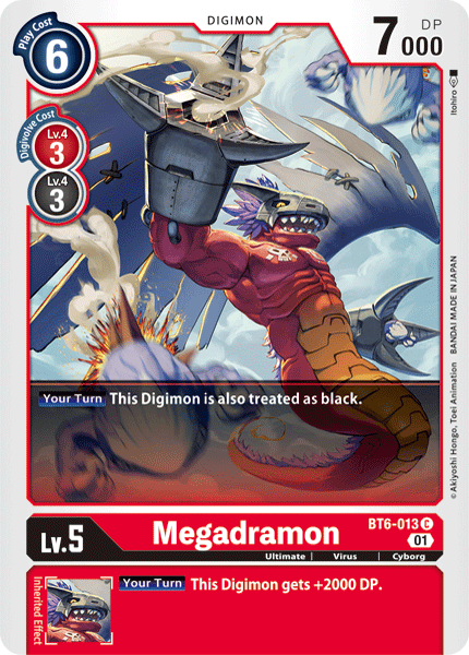 (013) Digimon TCG Double Diamond Single: Megadramon (BT6-013) Common