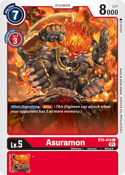 (014) Digimon TCG Double Diamond Single: Asuramon (BT6-014) Common