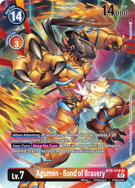 (018) Digimon TCG Double Diamond Single: Agumon - Bond of Bravery (BT6-018) (V.2) Alternative Art