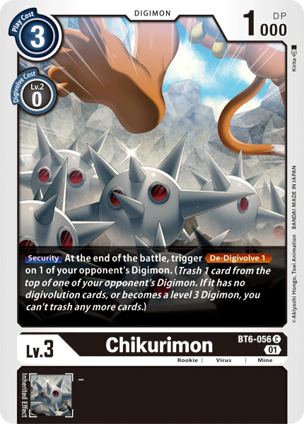 (056) Digimon TCG Double Diamond Single: Chikurimon (BT6-056) Common
