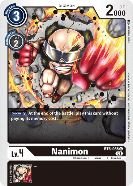 (058) Digimon TCG Double Diamond Single: Nanimon (BT6-058) Common