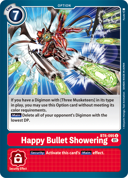 (095) Digimon TCG Double Diamond Single: Happy Bullet Showering (BT6-095) Uncommon