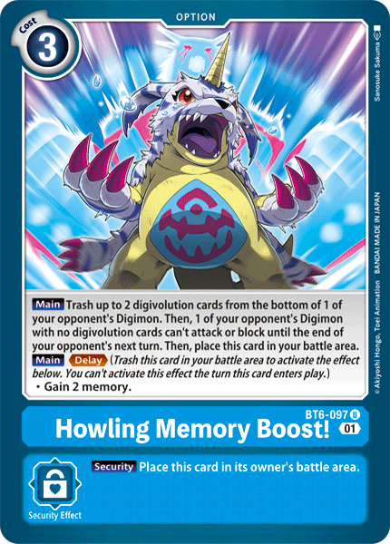 (097) Digimon TCG Double Diamond Single: Howling Memory Boost! (BT6-097) Uncommon