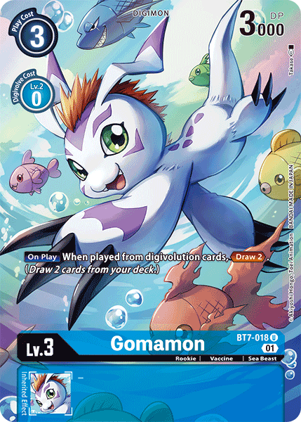 (018) Digimon TCG Next Adventure Single: Gomamon (BT7-018) (V.2) Alternative Art