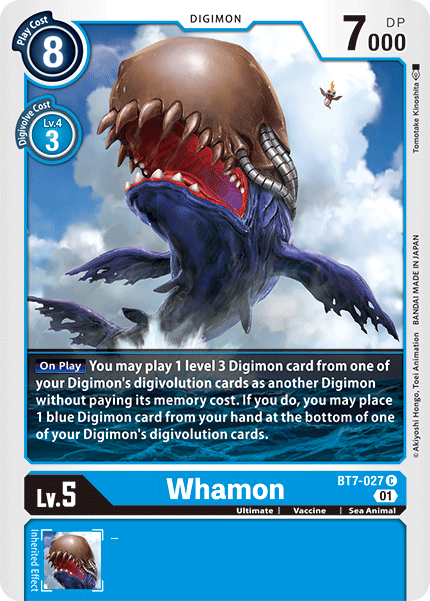 (027) Digimon TCG Next Adventure Single: Whamon (BT7-027) Common
