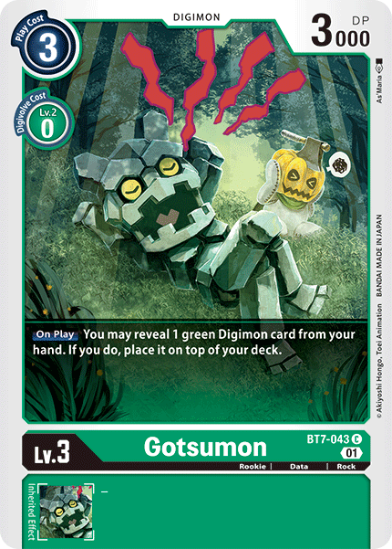 (043) Digimon TCG Next Adventure Single: Gotsumon (BT7-043) Common