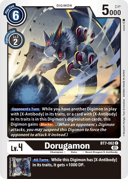 (062) Digimon TCG Next Adventure Single: Dorugamon (BT7-062) Common