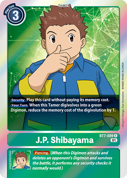 (089) Digimon TCG Next Adventure Single: J.P. Shibayama (BT7-089) Rare