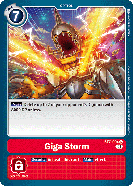 (094) Digimon TCG Next Adventure Single: Giga Storm (BT7-094) Common