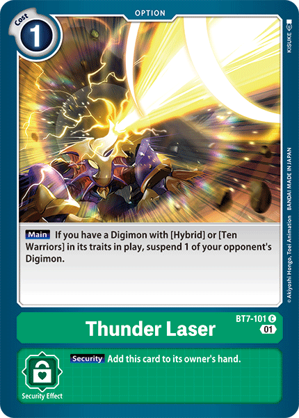 (101) Digimon TCG Next Adventure Single: Thunder Laser (BT7-101) Common