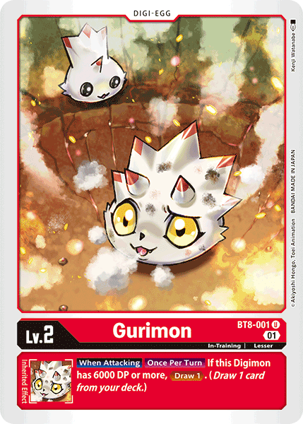 (001) Digimon TCG New Awakening Single: Gurimon (BT8-001) Uncommon