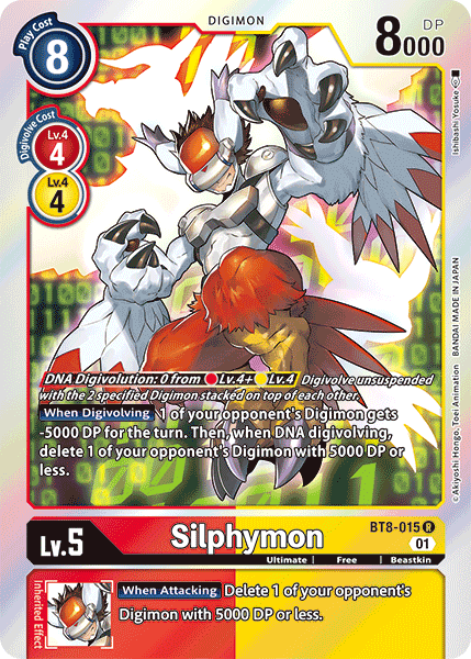 (015) Digimon TCG New Awakening Single: Silphymon (BT8-015) Rare