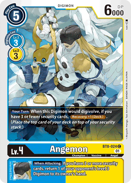 (024) Digimon TCG New Awakening Single: Angemon (BT8-024) Common