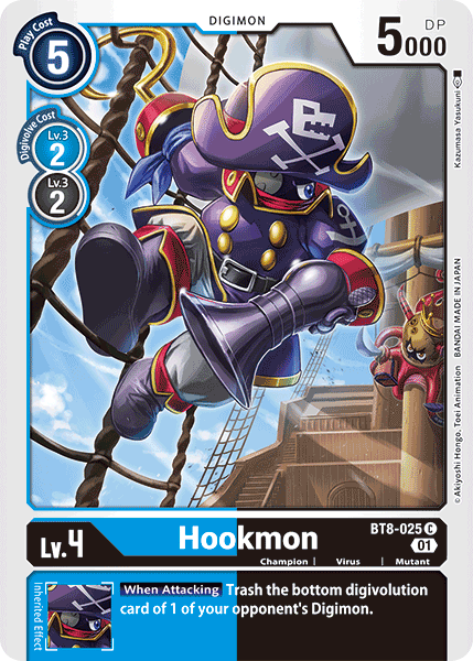 (025) Digimon TCG New Awakening Single: Hookmon (BT8-025) Common
