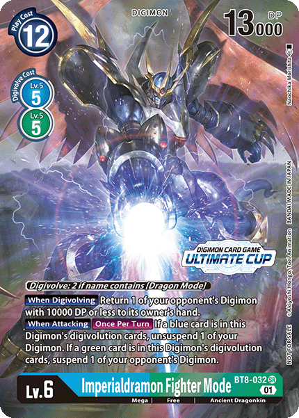 (032) Digimon TCG New Awakening Single: Imperialdramon Fighter Mode (BT8-032) (V.2) Alternative Art