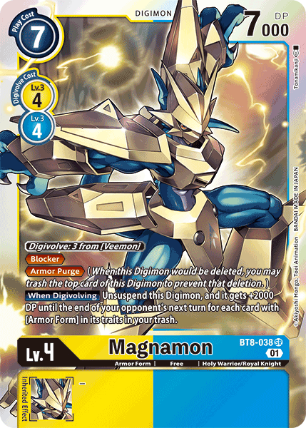 (038) Digimon TCG New Awakening Single: Magnamon (BT8-038) (V.1) Super Rare