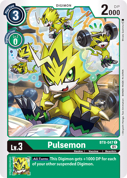 (047) Digimon TCG New Awakening Single: Pulsemon (BT8-047) Common