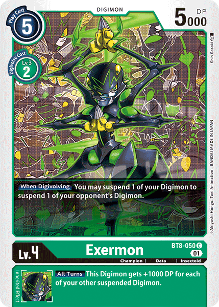 (050) Digimon TCG New Awakening Single: Exermon (BT8-050) Common