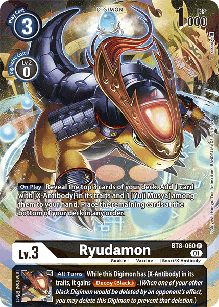 (060) Digimon TCG New Awakening Single: Ryudamon (BT8-060) (V.2) Alternative Art