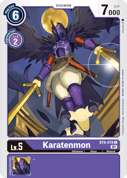 (078) Digimon TCG New Awakening Single: Karatenmon (BT8-078) Common
