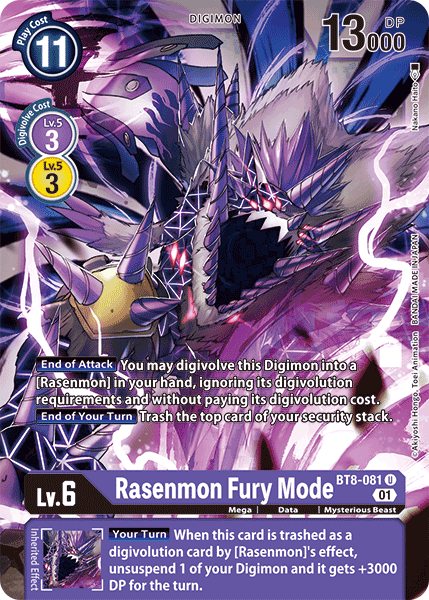 (081) Digimon TCG New Awakening Single: Rasenmon Fury Mode (BT8-081) Uncommon