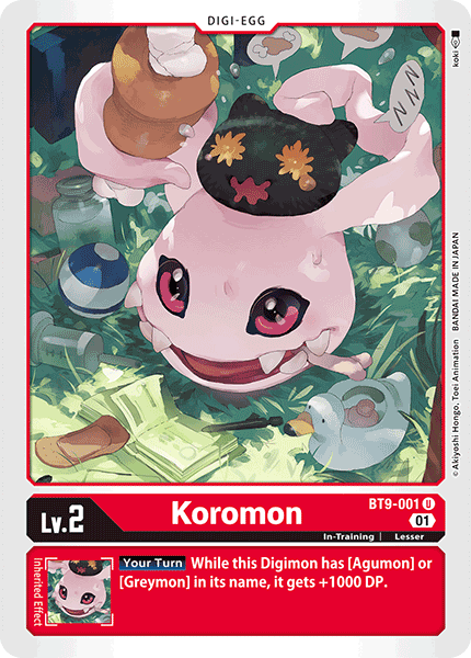 (001) Digimon TCG X Record Single: Koromon (BT9-001) Uncommon