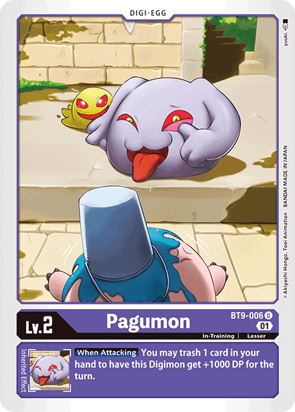 (006) Digimon TCG X Record Single: Pagumon (BT9-006) Uncommon