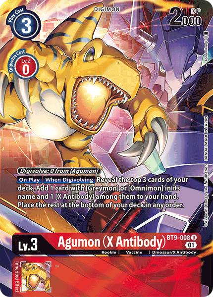 (008) Digimon TCG X Record Single: Agumon (X Antibody) (BT9-008) (V.2) Alternative Art