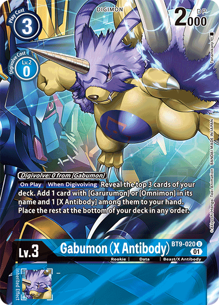(020) Digimon TCG X Record Single: Gabumon (X Antibody) (BT9-020) (V.2) Alternative Art
