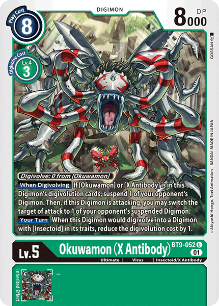 (052) Digimon TCG X Record Single: Okuwamon (X Antibody) (BT9-052) Uncommon