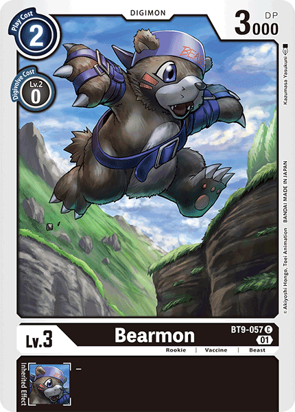 (057) Digimon TCG X Record Single: Bearmon (BT9-057) Common