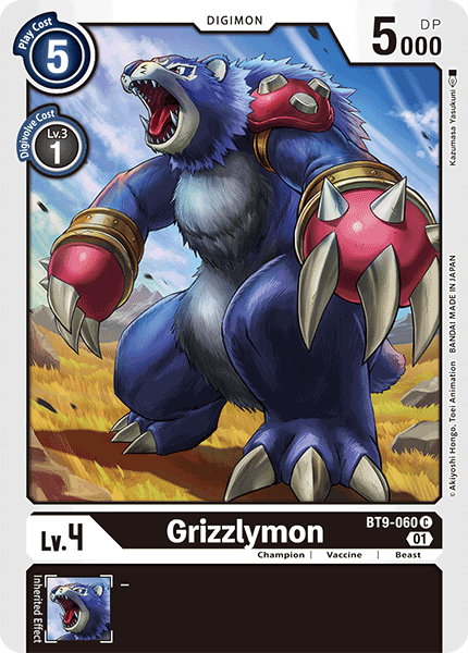 (060) Digimon TCG X Record Single: Grizzlymon (BT9-060) Common