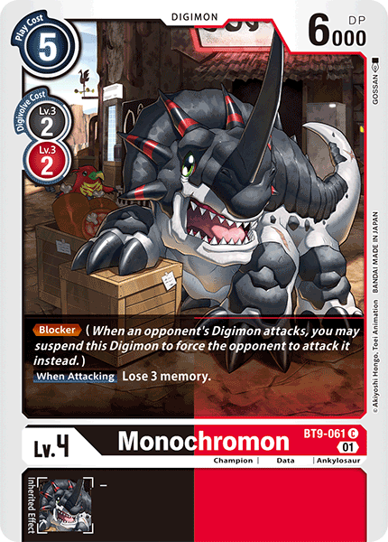 (061) Digimon TCG X Record Single: Monochromon (BT9-061) Common