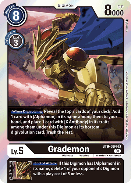 (064) Digimon TCG X Record Single: Grademon (BT9-064) (V.1) Rare
