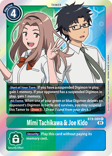 (088) Digimon TCG X Record Single: Mimi Tachikawa & Joe Kido (BT9-088) Rare