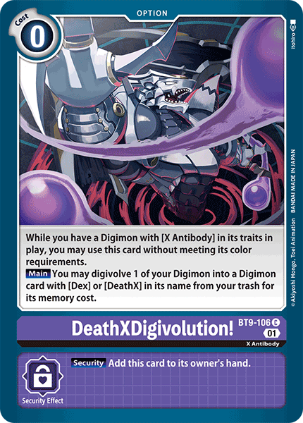 (106) Digimon TCG X Record Single: DeathXDigivolution (BT9-106) Common