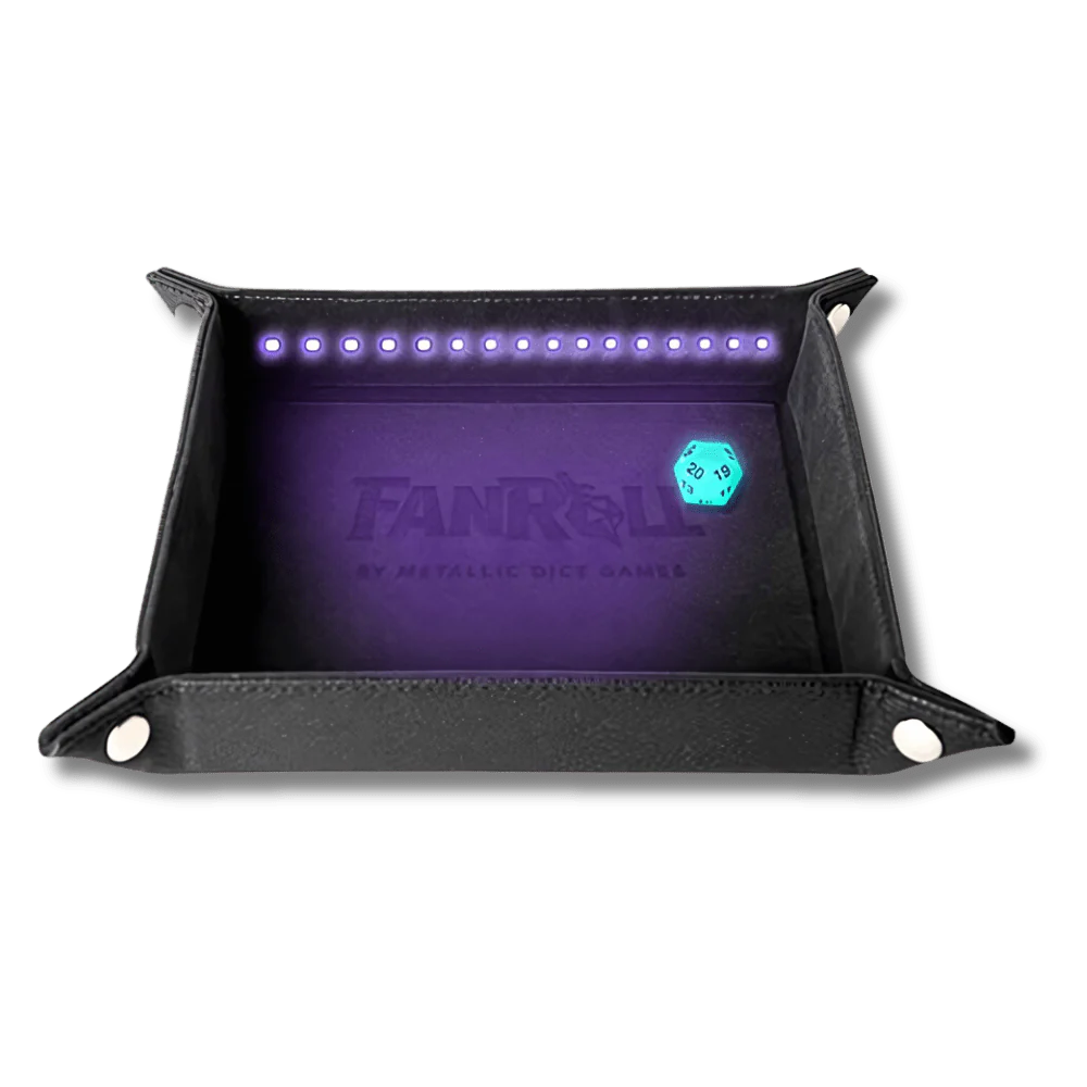 Fanroll Shadow Light Dice Tray w/ Black Light Reactive D20