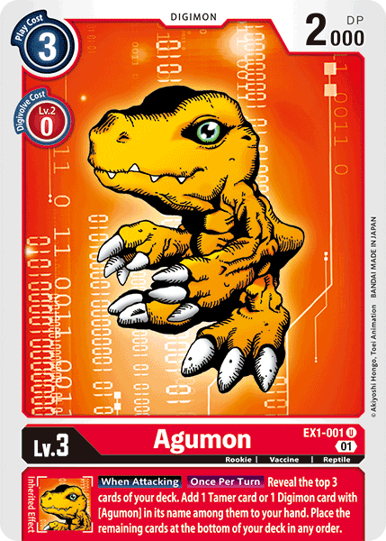 (001) Digimon TCG Classic Collection Single: Agumon (EX1-001) (V.1) Uncommon