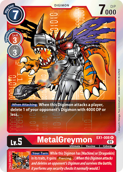 (008) Digimon TCG Classic Collection Single: MetalGreymon (EX1-008) (V.1) Rare