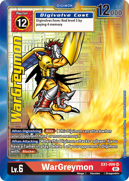 (009) Digimon TCG Classic Collection Single: WarGreymon (EX1-009) (V.2) Alternative Art
