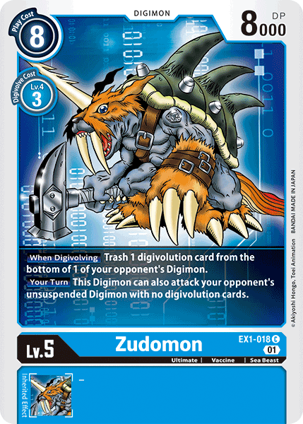 (018) Digimon TCG Classic Collection Single: Zudomon (EX1-018) (V.1) Common