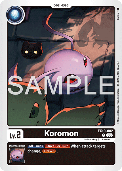 (002) Digimon TCG Sinister Order Single: Koromon (EX10-002) (V.1) Common