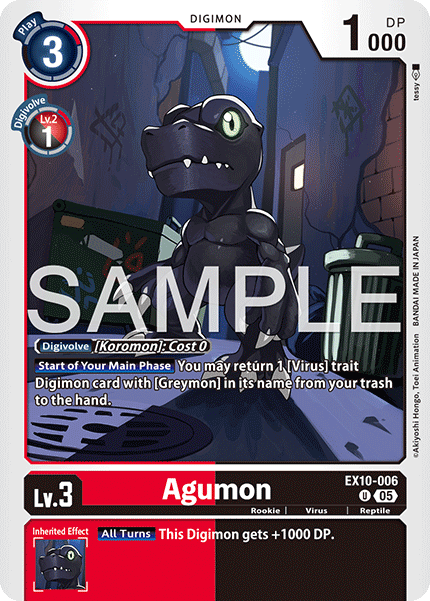 (006) Digimon TCG Sinister Order Single: Agumon (EX10-006) (V.1) Uncommon