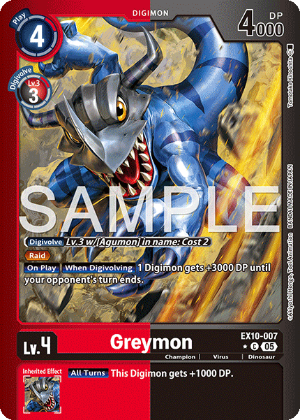 (007) Digimon TCG Sinister Order Single: Greymon (EX10-007) (V.2) Alternative Art