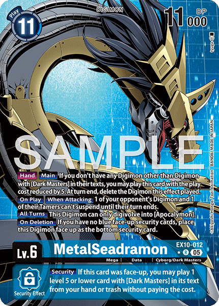 (012) Digimon TCG Sinister Order Single: MetalSeadramon (EX10-012) (V.2) Alternative Art