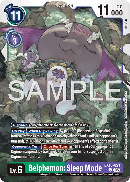 (021) Digimon TCG Sinister Order Single: Belphemon: Sleep Mode (EX10-021) (V.1) Common