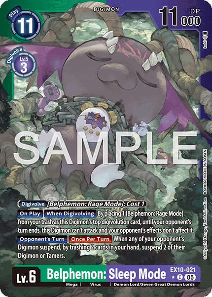 (021) Digimon TCG Sinister Order Single: Belphemon: Sleep Mode (EX10-021) (V.2) Alternative Art